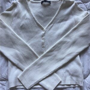 Brandy Melville Cream Button-Up Cardigan